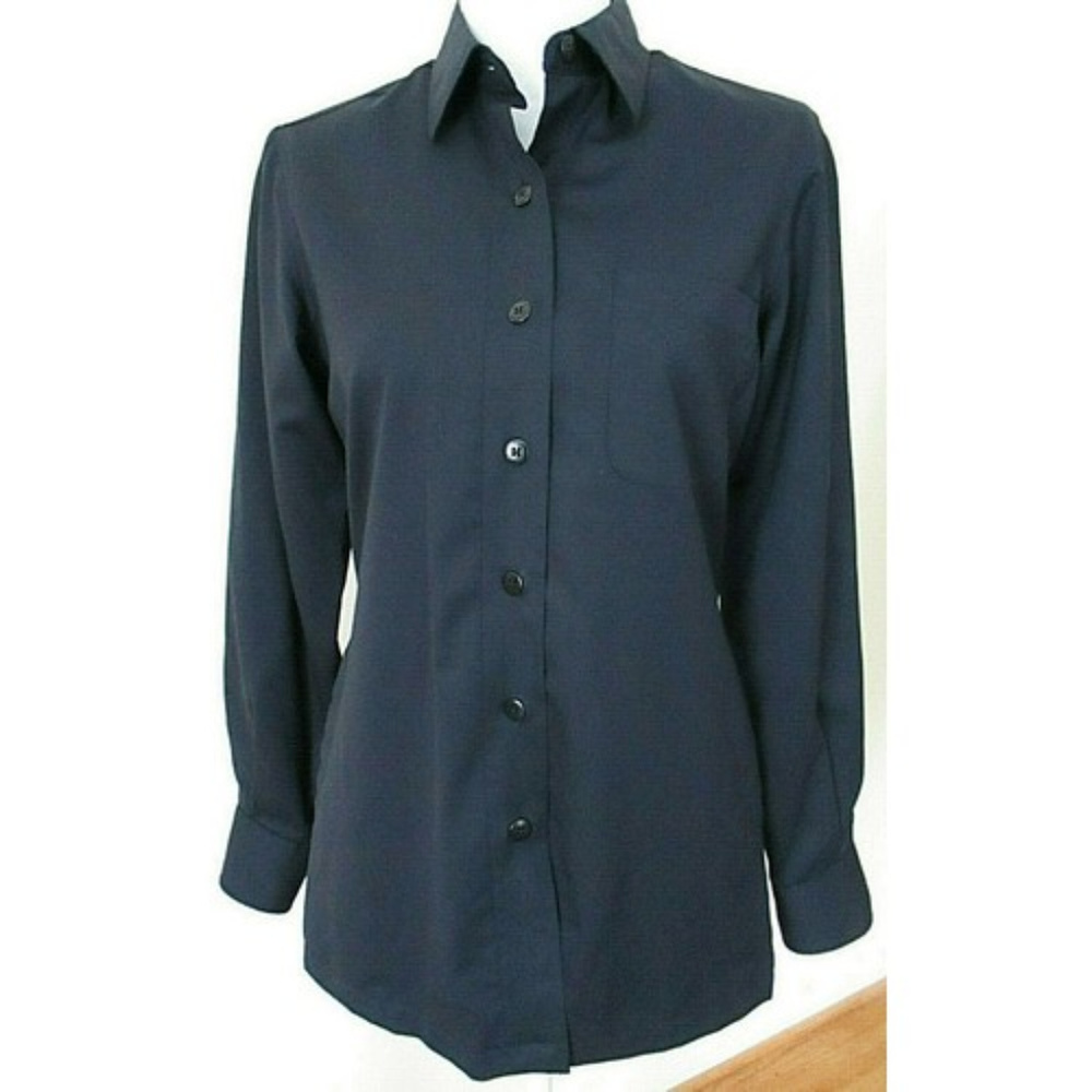 Faconnable Black Lined Button Tunic Top Jacket - image 1